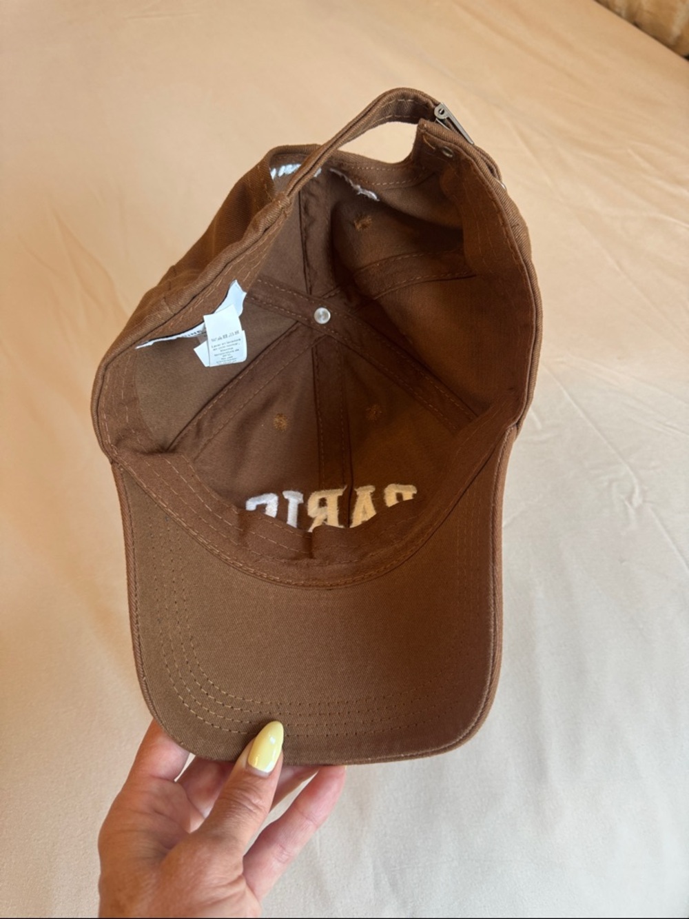 Anine Bing Brown Paris Logo Cap with White Embroidery - Picture 3 of 6